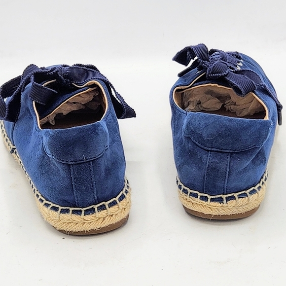 Vionic Lace Up Espadrille Flats Coast Sandy Suede Orthotic In Blue Size 7.5 - Picture 5 of 16